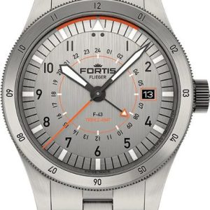 Fortis Flieger F-43 Triple-GMT Titanium Orange COSC F4260002