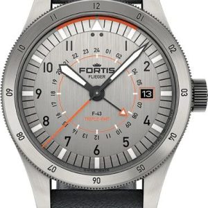 Fortis Flieger F-43 Triple-GMT Titanium Orange COSC F4260003