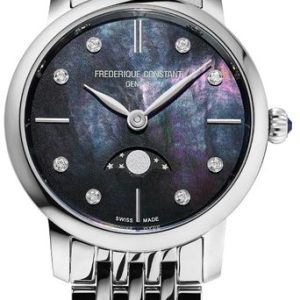 Frederique Constant Slimline Ladies Moonphase Quartz FC-206MPBD1S6B