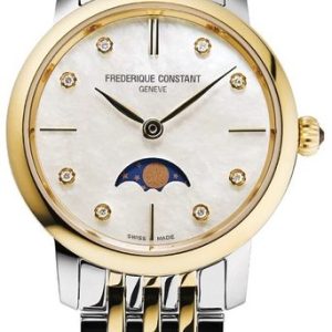 Frederique Constant Slimline Ladies Moonphase Quartz FC-206MPWD1S3B