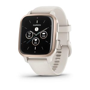 Garmin Venu® Sq 2 Music Edition Peach Gold / Ivory silicone band - 010-02700-11