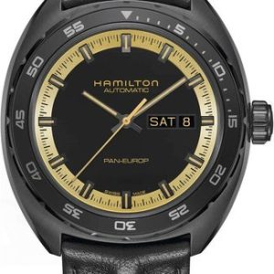 Hamilton American Classic Pan Europ Black & Gold Auto H35425730