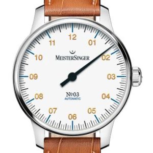 MeisterSinger N°03 38mm BM9901G - Světle hnědý kožený řemínek