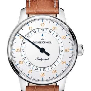 MeisterSinger Perigraph 38mm BM1101G - Kožený řemínek z hovězí kůže barvy cognac