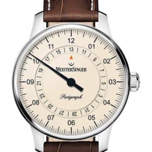 MeisterSinger Perigraph 38mm BM1103 - Kožený řemínek z hovězí kůže hnědé barvy