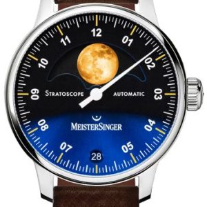 MeisterSinger Stratoscope ST982G - Tmavě hnědý kožený řemínek