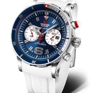 Vostok Europe Anchar Submarine Chrono Line 6S21-510A583 - Bílý silikonový řemínek