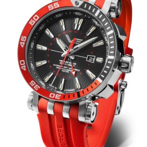 Vostok Europe Energia Rocket Automatic GMT NH34-575A717 - Červený silikonový řemínek