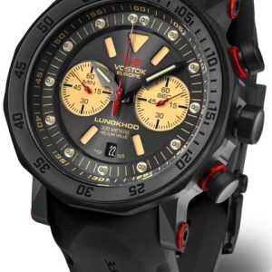 Vostok Europe Lunochod-2 Chrono Line 6S21-620C629 - Černý silikonový řemínek