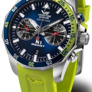 Vostok Europe N-1 Rocket Chrono Line 6S21-225A708S - Zelený/Lime silikonový řemínek