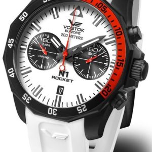 Vostok Europe N-1 Rocket Chrono Line 6S21-225C620S - Bílý silikonový řemínek