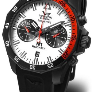 Vostok Europe N-1 Rocket Chrono Line 6S21-225C620S - Černý silikonový řemínek