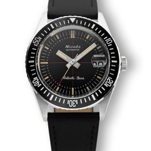 Nivada Grenchen Antarctic Diver 32038A - Black Leather