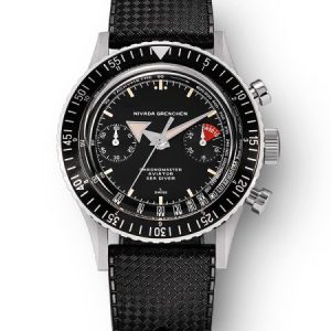 Nivada Grenchen Chronomaster Broad Arrow Manual - Rubber tropic