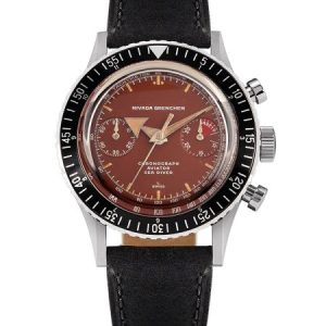 Nivada Grenchen Chronomaster Broad Arrow Tropical Dial Manual - Black leather