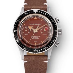 Nivada Grenchen Chronomaster Broad Arrow Tropical Dial Manual - Brown leather