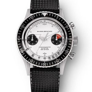 Nivada Grenchen Chronomaster White Panda Manual - Rubber tropic