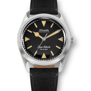 Nivada Grenchen Super Antarctic 32024A - Black Leather