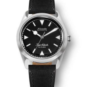 Nivada Grenchen Super Antarctic 32025A - Black Leather