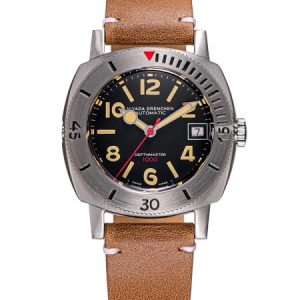 Nivada Grenchen Depthmaster Numerals Black - Brown Leather