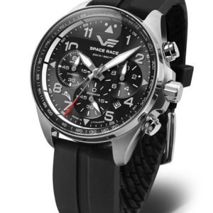 Vostok Europe Space Race Chrono Line 6S20-325A741S - Černý silikonový řemínek