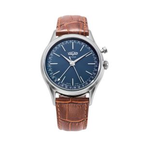 Vulcain Cricket President 36 mm - Blue - Brown Alligator