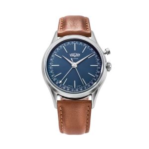 Vulcain Cricket President 39 mm - Blue - Brown Plain