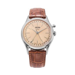 Vulcain Cricket President 39 mm - Pale Salmon - Brown Alligator