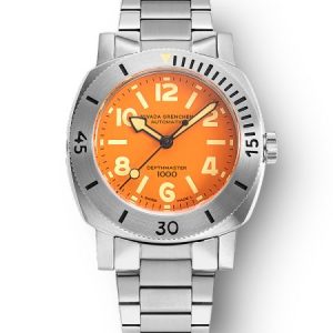 Nivada Grenchen Depthmaster Numerals Orange - Bracelet Flat Link