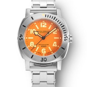 Nivada Grenchen Depthmaster Numerals Orange - Forstner Rivet