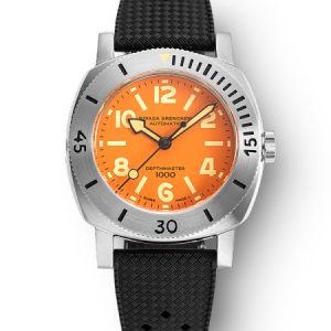 Nivada Grenchen Depthmaster Numerals Orange - Tropic Rubber