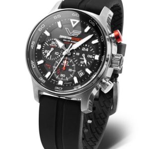 Vostok Europe Expedition South Pole Solar Power Chronograph VR42-592A761S - Černý silikonový řemínek