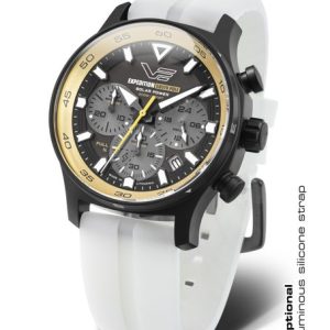 Vostok Europe Expedition South Pole Solar Power Chronograph VR42-592C763S - Bílý silikonový řemínek (luminiscenční)