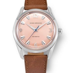 Nivada Grenchen Antarctic 35 mm Salmon - Brown Leather