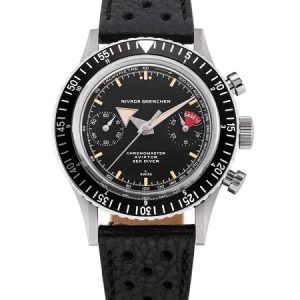 Nivada Grenchen Chronomaster Broad Arrow - Inter. Bezel - Manual - Black Racing Strap