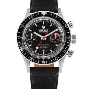 Nivada Grenchen Chronomaster Lollipop Automatic - Black leather