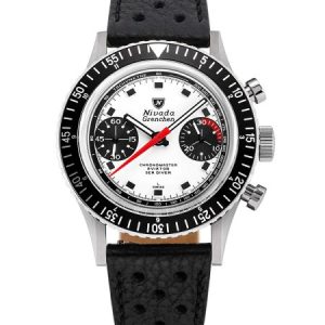 Nivada Grenchen Chronomaster Paul Newman - Inter. Bezel - Manual - Black Racing Strap