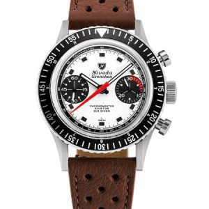 Nivada Grenchen Chronomaster Paul Newman - Inter. Bezel - Manual - Brown Racing Strap