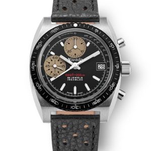 Nivada Grenchen Chronosport White Automatic - Black Racing Strap