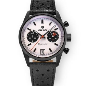 Nivada Grenchen Datomaster Black - Black Racing Leather