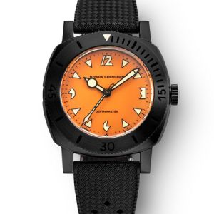 Nivada Grenchen Depthmaster Black Pumpkin - Tropic Rubber