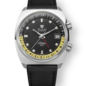 Nivada Grenchen Antarctic GMT - Black - Black Leather