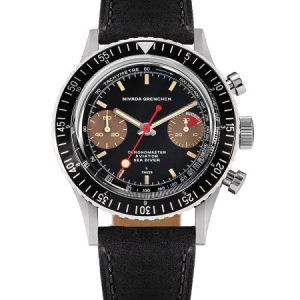 Nivada Grenchen Chronomaster Lollipop Honey Inter. Bezel - Manual - Black Leather