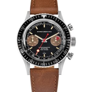 Nivada Grenchen Chronomaster Lollipop Honey Inter. Bezel - Manual - Brown Leather