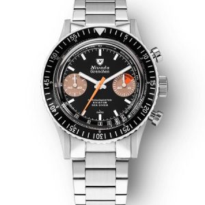 Nivada Grenchen Chronomaster White Orange Boy Inter. Bezel - Manual - Bracelet Flat Link