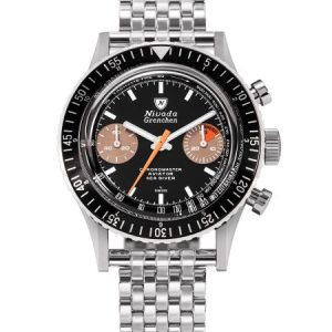 Nivada Grenchen Chronomaster White Orange Boy Inter. Bezel - Manual - Forstner Beads of Rice