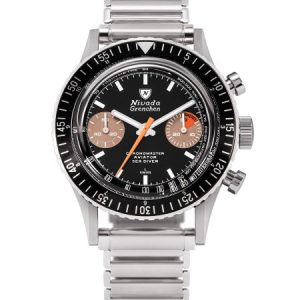 Nivada Grenchen Chronomaster White Orange Boy Inter. Bezel - Manual - Forstner Bonklip