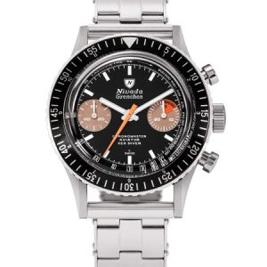 Nivada Grenchen Chronomaster White Orange Boy Inter. Bezel - Manual - Forstner Rivet