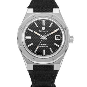 Nivada Grenchen F77 Black Date 69000A77 - Canvas Velcro Strap