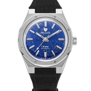 Nivada Grenchen F77 Lapis Lazuli 68009A77 - Canvas Velcro Strap